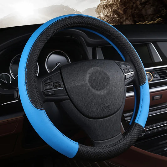 Universal Microfiber Leather Car Steering Wheel Cover 37CM 38CM