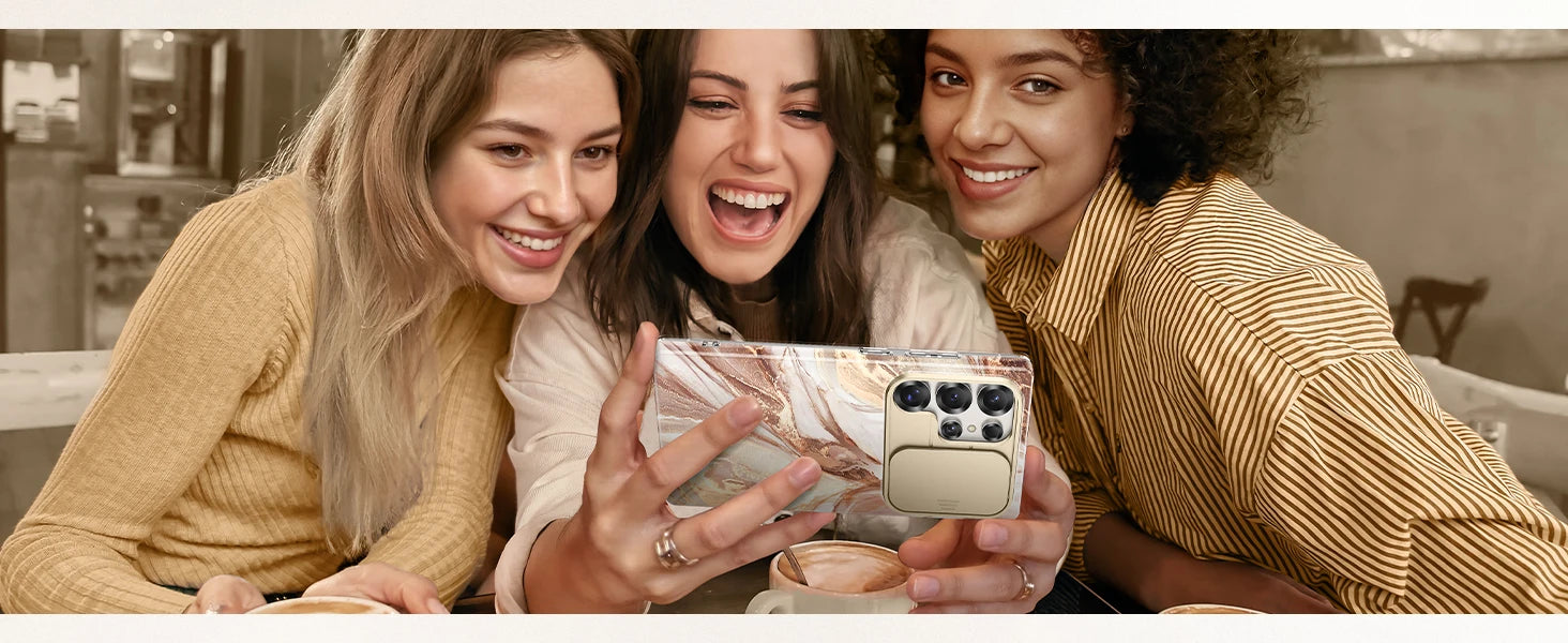 for Samsung Galaxy S25 Ultra Case with Slide Camera Cover Screen Protector Shockproof Drop Protection Marble Phone Cover