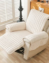 1Seater Recliner Sofa Covers Flannel Plush Armchair Slipcovers with Pockets Lazy Boy Relax Recliners Sofa Mat Chair Cover Home