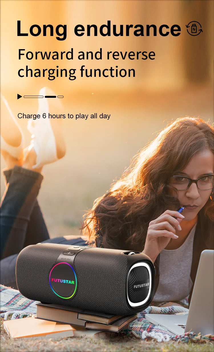 Outdoor portable wireless Bluetooth speaker 120W high-power karaoke speaker RGB subwoofer TWS/TF/AUX party karaoke speaker