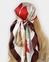 Retro Women Silk Scarf Bandanna Fashion Bohemian Pattern Square Hijab Lady Wrap Headband foulard muffler