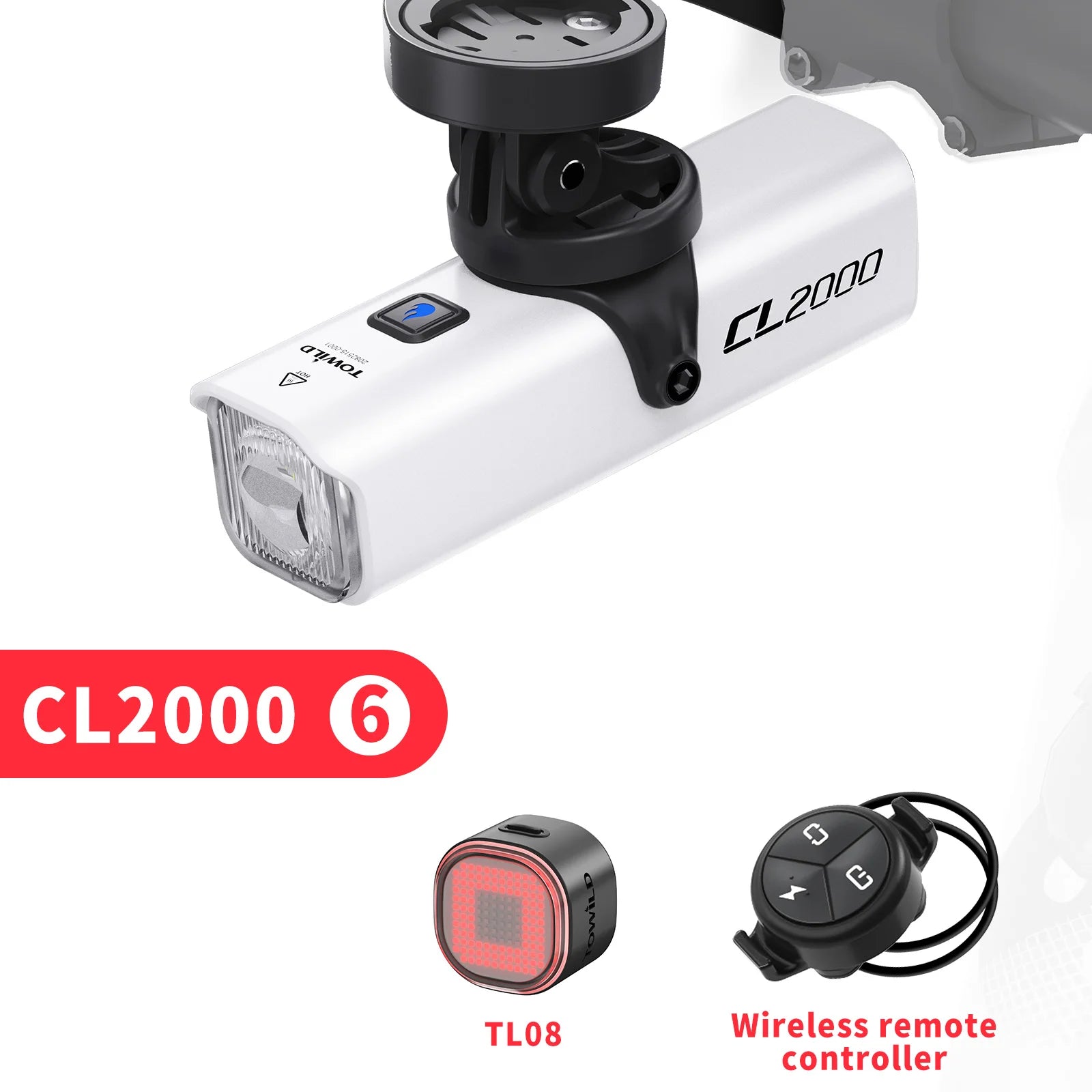 CL2000 Bicycle Light With Cut-off Line Beam 2000LM Rechargeable 5000mAh Led Bike Front Lights IPX6 MTB Cycling Headlights