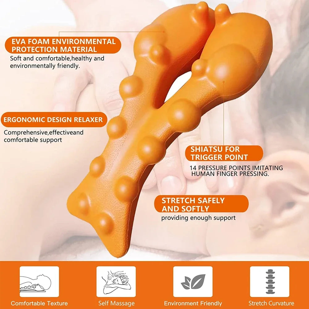 Cervical Traction Device Pillow Neck Stretcher Equipment for TMJ Neck Pain Relief Neck and Shoulder Relaxer