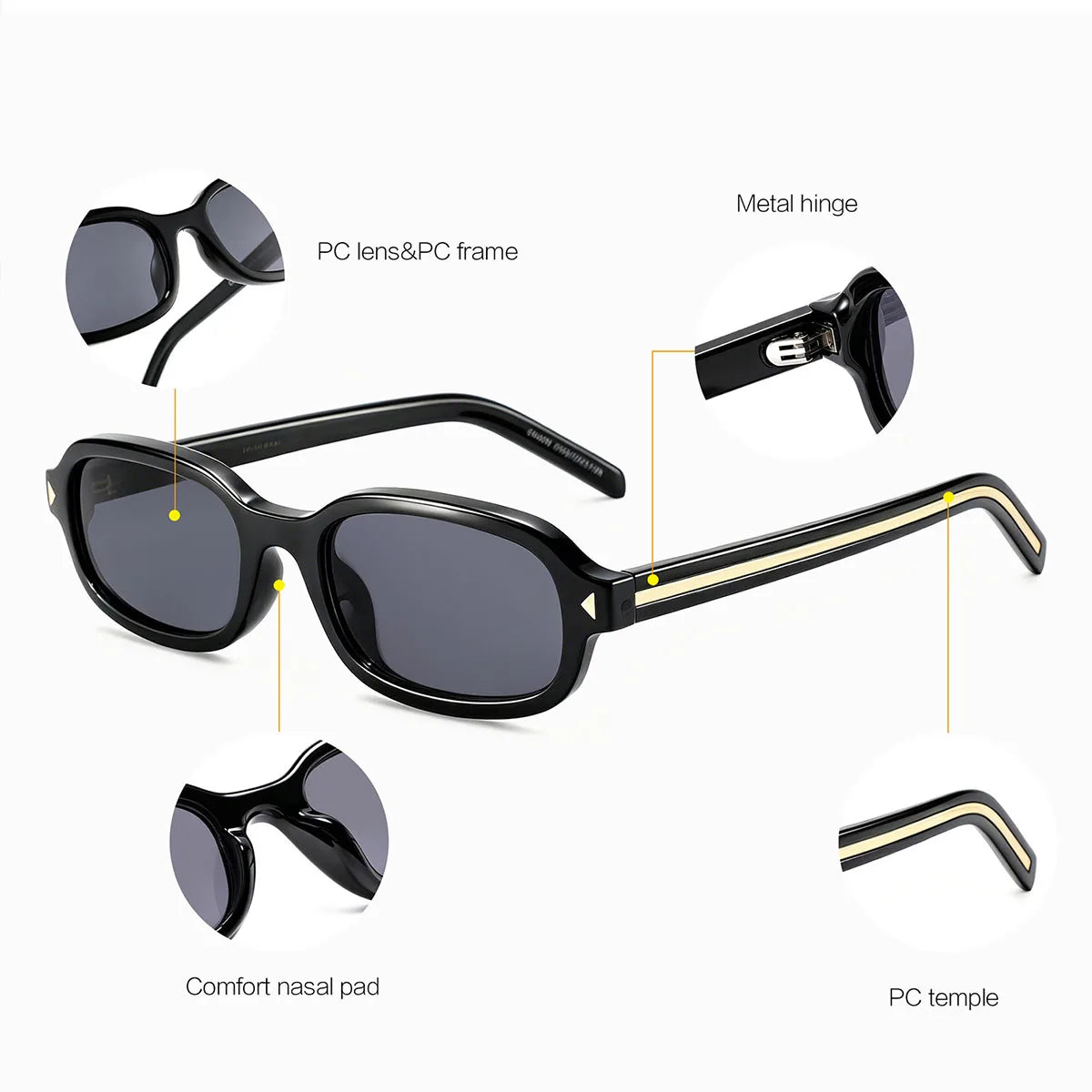 Oval Fashion Sunglasses With UV400 Protection