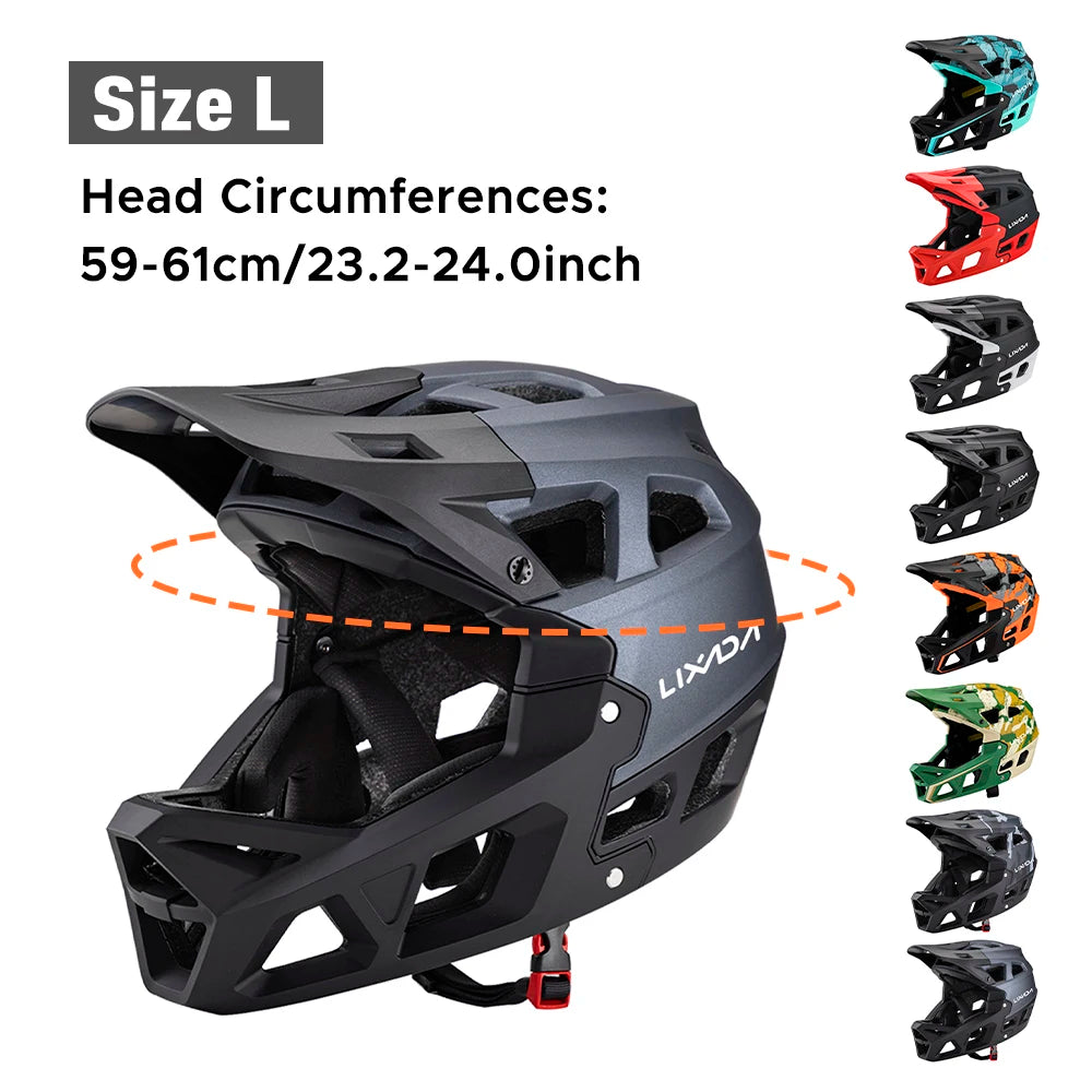 Full Face Mountain Bike Helmet Adult Racing Downhill MTB Helmet for Men/Women Adult Mountain Bike Helmet with Visor Over 31 Vent