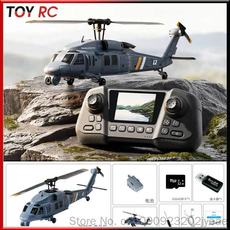 Remote Control Military Helicopter With Built In Screen