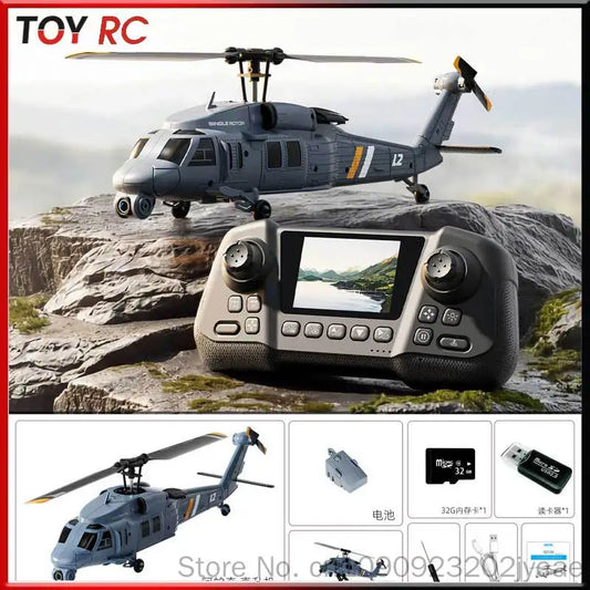 Remote Control Military Helicopter With Built In Screen