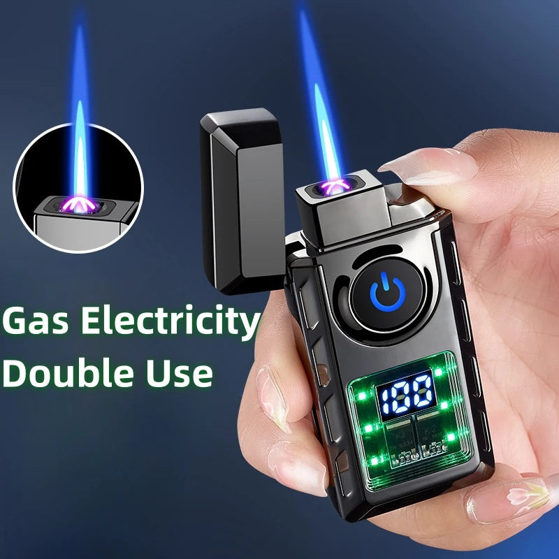 Gas Electronic Dual-Use Lighter, Intelligent Digital Display Machine Core, High-Grade Metal Lighter, Cigarette Accessories, New