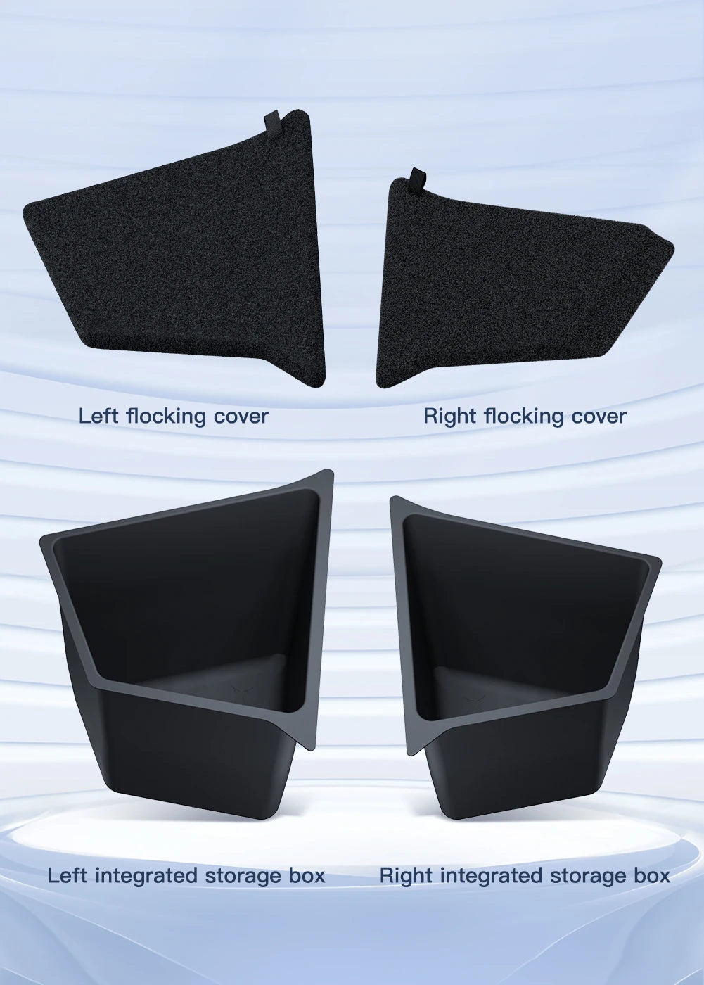 Trunk Side Storage Box Organizer for Tesla Model YL Flocking TPE Partition Storage Bin