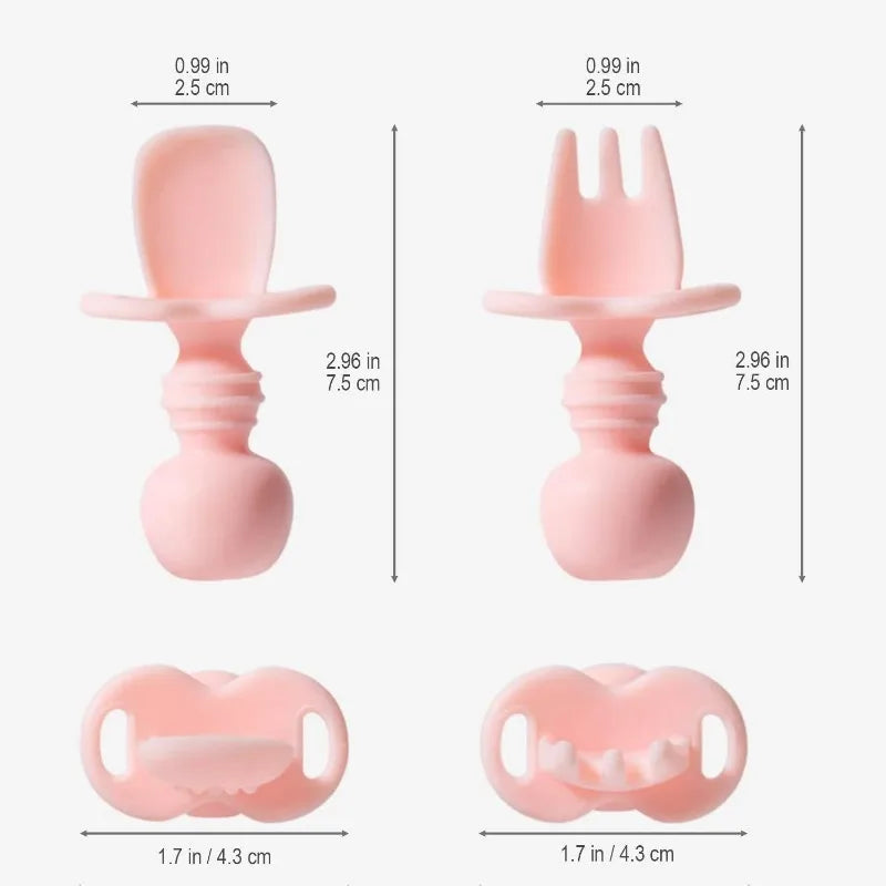 BPA Free Silicone  Plate with Spoon Fork Bibs  Dishes Safe  Dining Plate with Suction Smile Face Plates for s