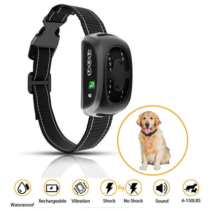 Anti Bark Dog Collar Rechargeable Anti Barking Device Harmless Waterproof Dog Training Shock Collar Dog Accessories