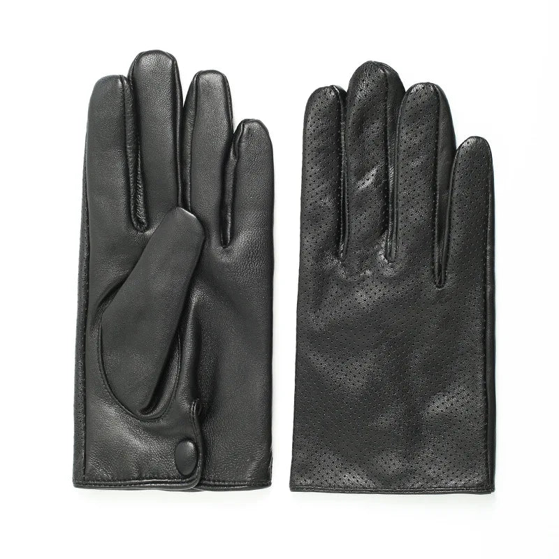 Autumn Men style Business Sheepskin Leather Gloves Winter Full Finger Touch Screen Black Gloves Riding Motorcycle Gloves