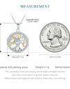925 Sterling Silver 18K Gold Tree of Life Necklace Pendant Women Heart CZ Charming Necklaces