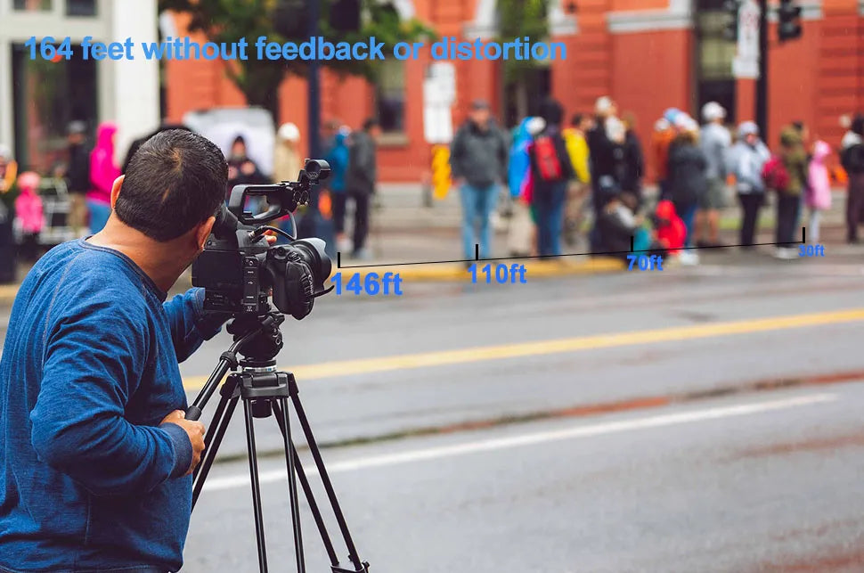 Wireless Lavalier Microphone System with Dual Transmitters for Smartphones Cameras and Live Streaming