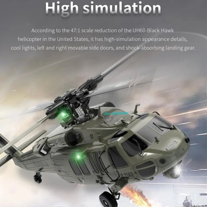 Professional Six Channel Brushless Remote Control Military Helicopter