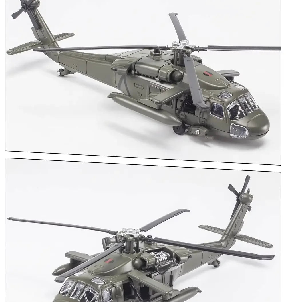 Black Hawk Utility Armed Transport Helicopter Diecast Alloy Display Model