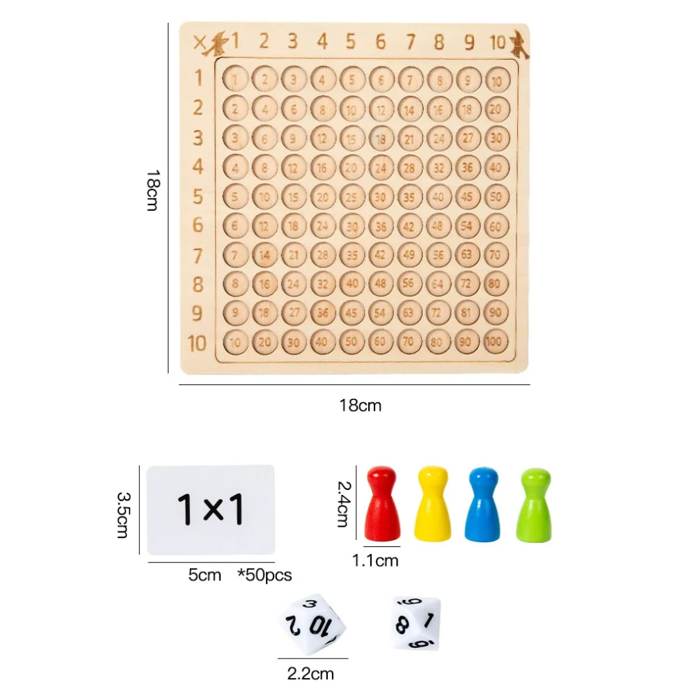 Wooden Multiplication Board Math Learning Game