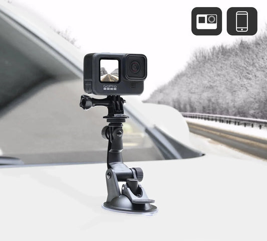 for Gopro Hero 11 10 9 Car Glass Suction Cup Holder with Adapter Screw for Smartphones for Insta360 X3 One X2 Accessories