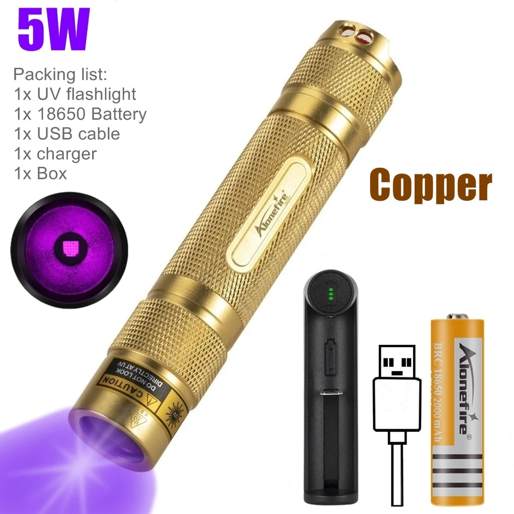 365nm UV Blacklight Rechargeable Flashlight