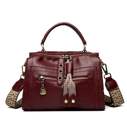 Handbags High Quality Leather Shoulder Bags Designer Solid Color Handbag