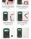Digital Multimeter AC/DC Ammeter Volt Ohm Multimetre Tester Meter With Thermocouple LCD Backlight Portable