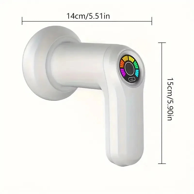 Portable Massage  Multifunctional Massager with 5 Massage Heads USB Charging and Fat Pushing Machine White Suitable for Body