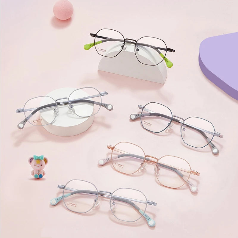 Kids Polygon Pure Titanium Eyeglasses Frame
