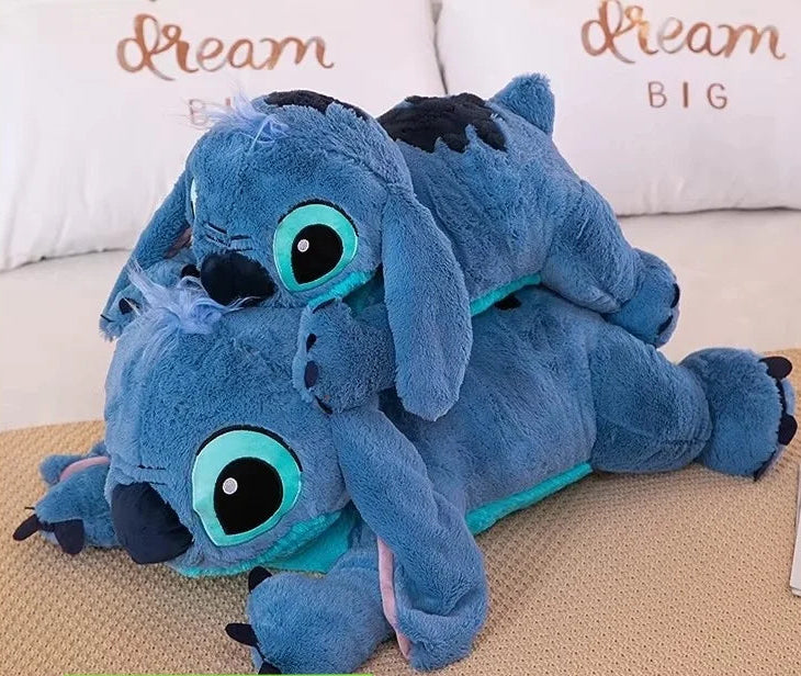 Giant 100cm Disney Stitch Plush Stuffed Doll Blue Kawaii Cartoon Animal Sofa Sleeping Soft Pillow Toys Kids Girls Birthday Gift