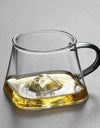 250ml 3D Mountains Heat Resistant Glass Tea Cup with Handle Water Milk Coffee Cup Kung Fu Tea Set Drinkware
