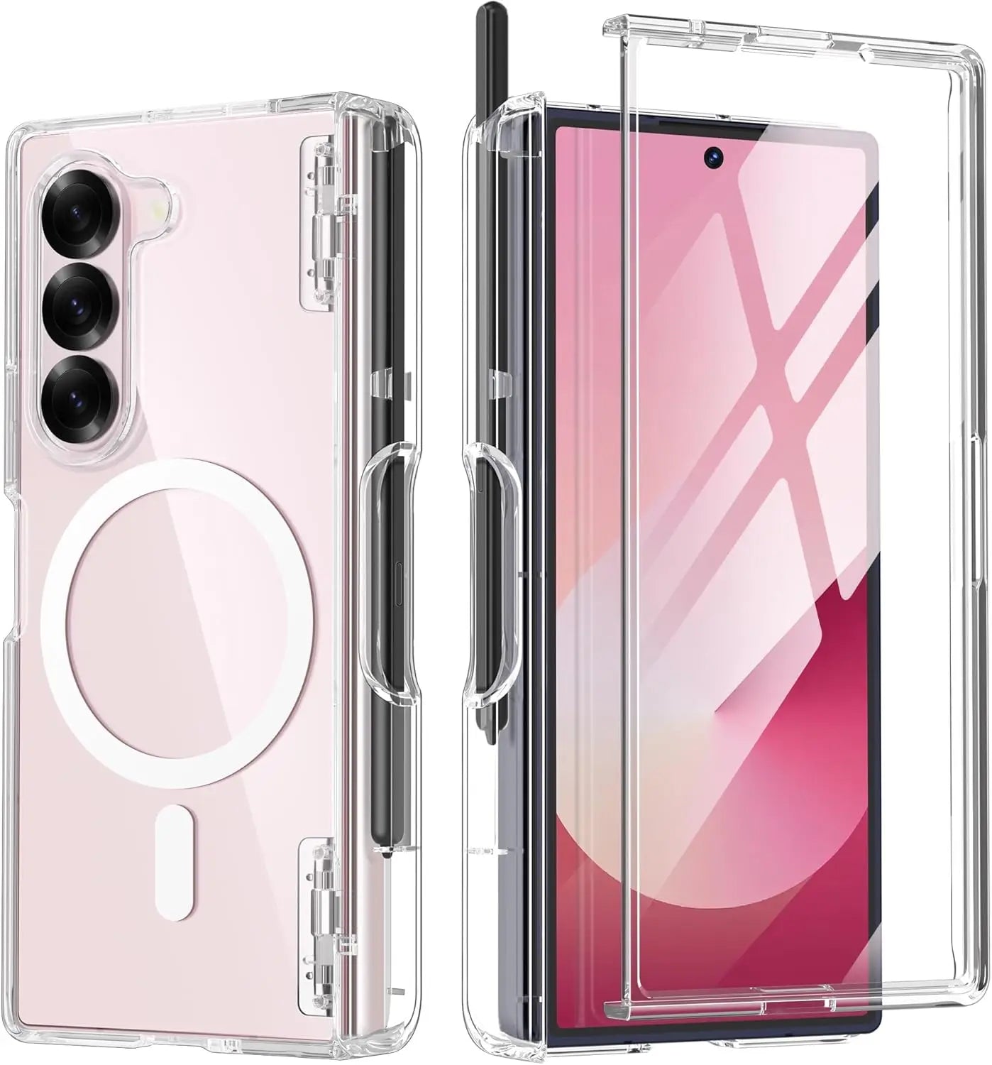 Magnetic MagSafe for Z Fold 6 Case with Hinge Protection Built-in Front Screen Protector Full Body Rugged Shockproof Phone Case