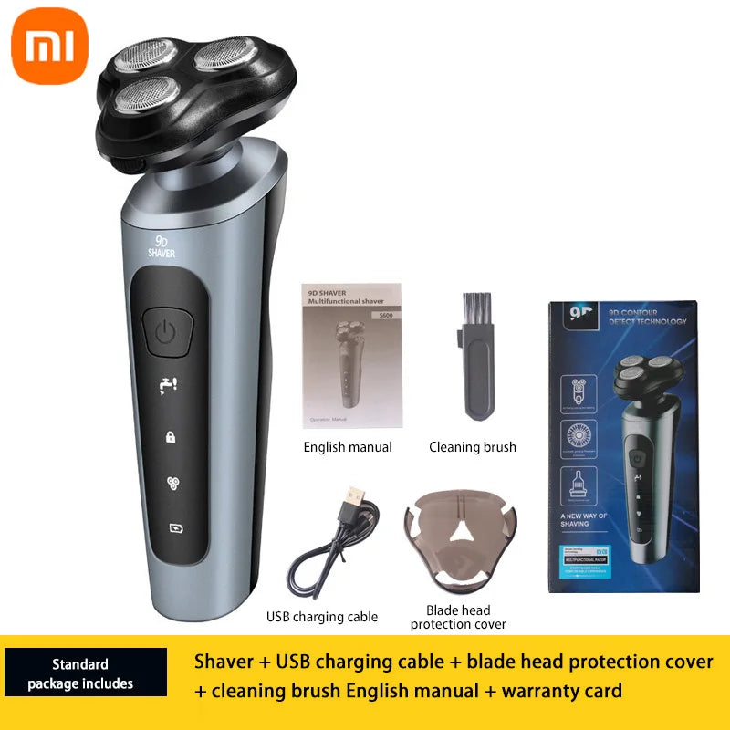 Xiaomi Electric Shavers Men Waterproof Wet Dry Use Electric Trimmer Razor Rechargeable Battery Rotary Shavers Machine Shaving