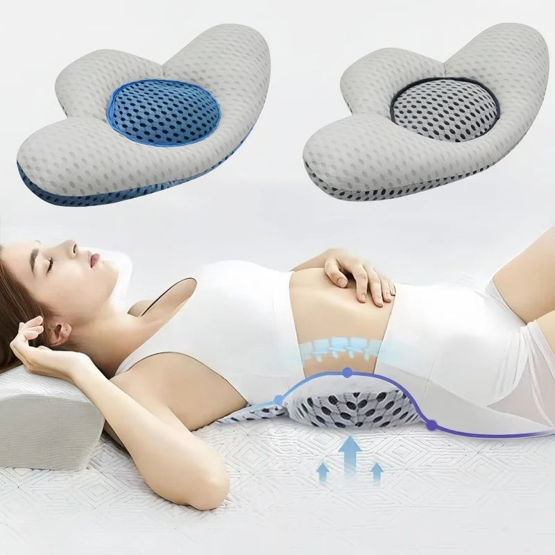 54*34*6CM Waist Pillow Adjustable Height Lumbar Support Ergonomics Sleeping Pillow Natural Buckwheat Shell Cushion