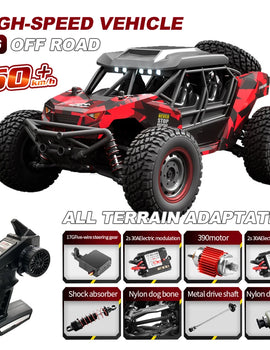 50KM/H 4WD RC Car With LED Remote Control Off-road Cars High Speed Drift Monster Truck for s vs Wltoys 144001 Toys