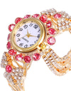 Women Watches Diamond-Embedded Elegant Quartz Watch Stylish Opening Luxury Creative Alloy Bracelet Watch