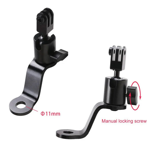 Motorcycle Rearview Mirror Action Camera Mount 360 Degree Adjustable Aluminum Alloy Rotating Bracket for Sports Cameras