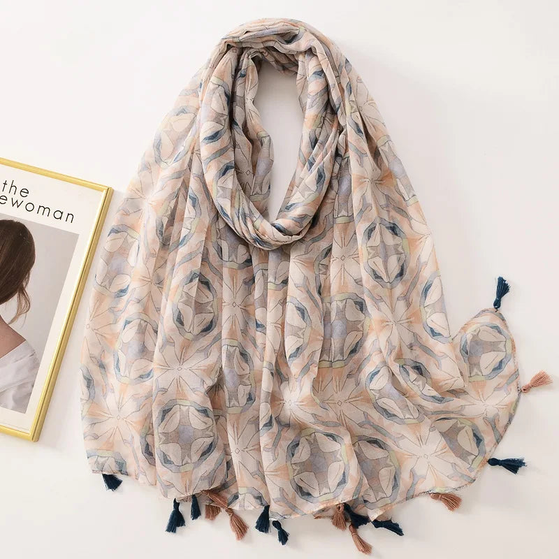 Bandannas Designer Scarf Luxury Scarves Woman Scarf Elegant Women's Shawls For Cotton Veils Bandana Brand