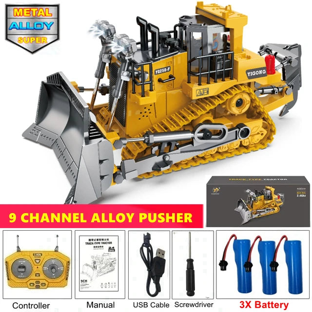 Remote Control Excavator Toy Radio Controlled RC Dump Truck Vehicle Crawler Bulldozer Construction Car Gifts for Boys