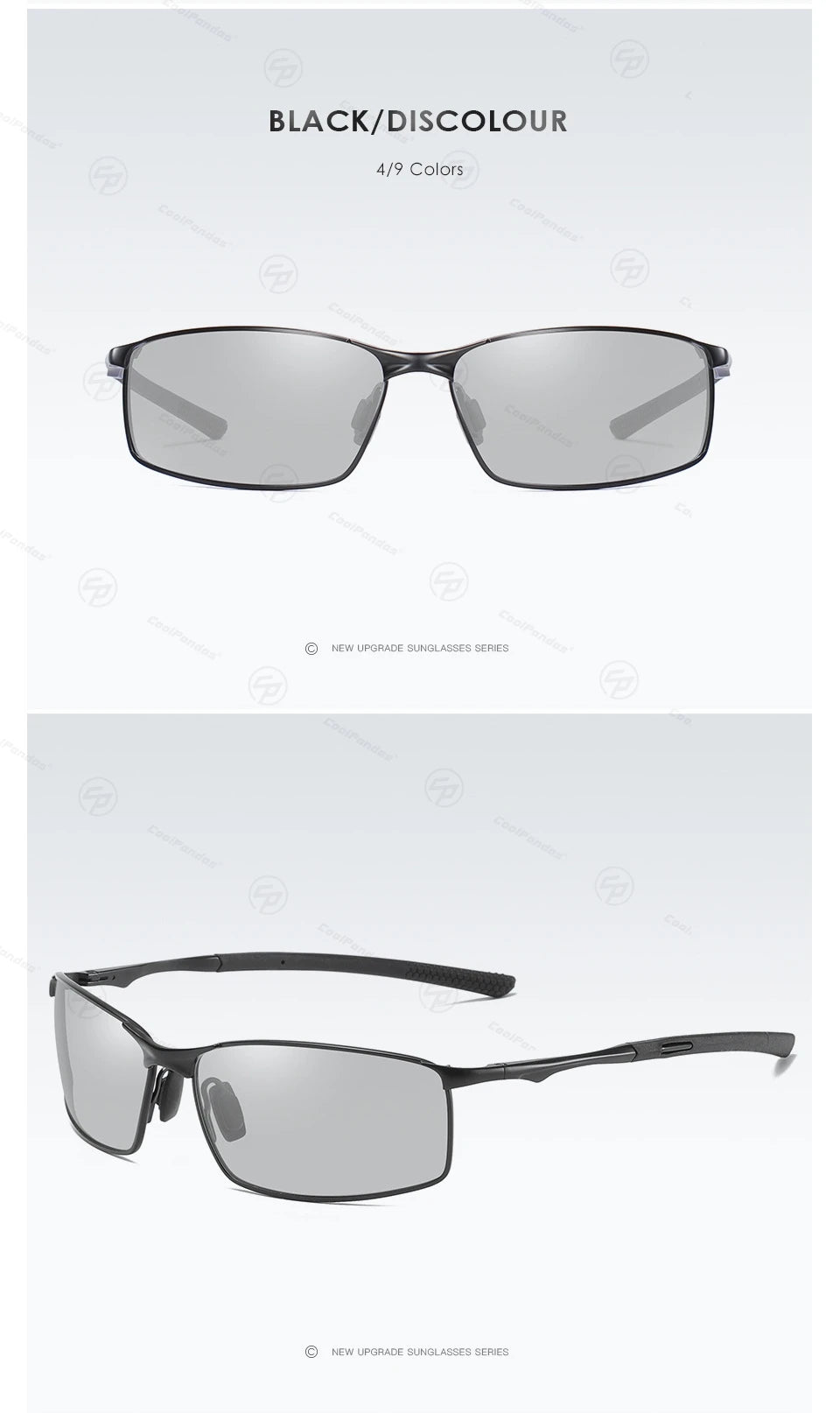 Classic Square Photochromic Polarized Sunglasses UV400 Anti-Glare Driving Glasses for Men Women