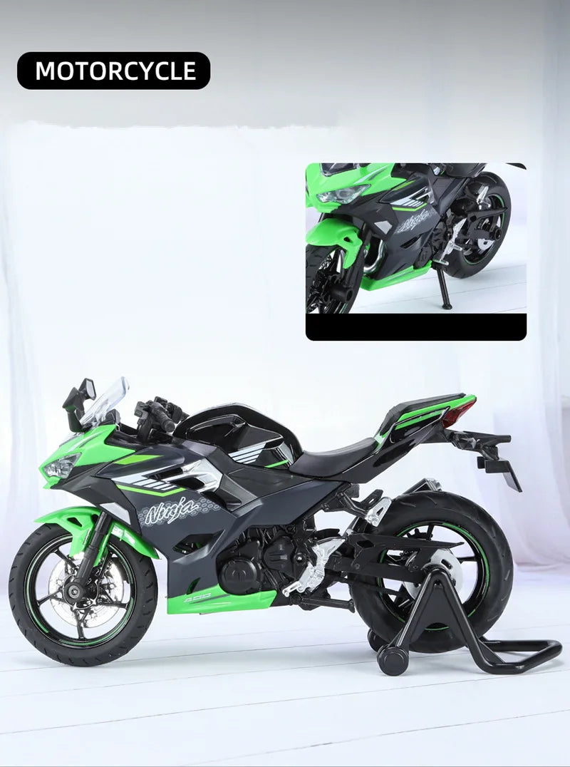 Diecast Kawasaki Ninja 400 Racing Motorcycle Model 1 to 12 Scale