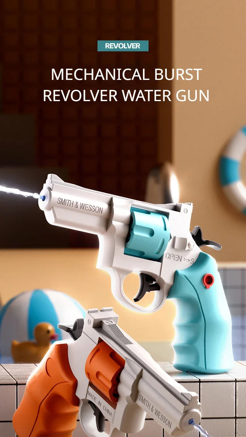 Mechanical Continuous Firing Water Gun Manual Small ZP5 Revolver Pistol Summer Outdoor Beach Poor Toy Mini Water Gun