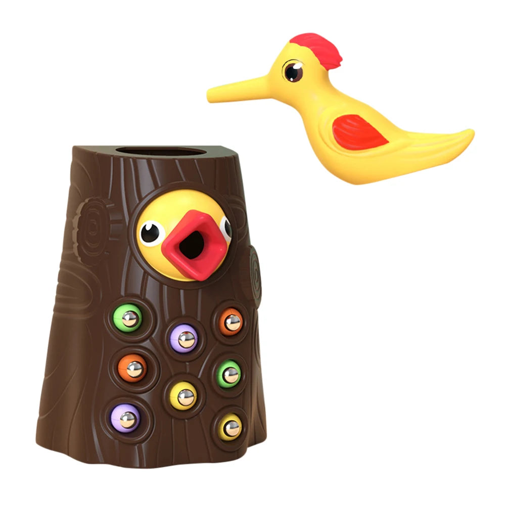 Montessori  Wooden Toys  Woodpecker Catching Worms Feeding Fishing Game Set Educational Toys for s Birthday Gift