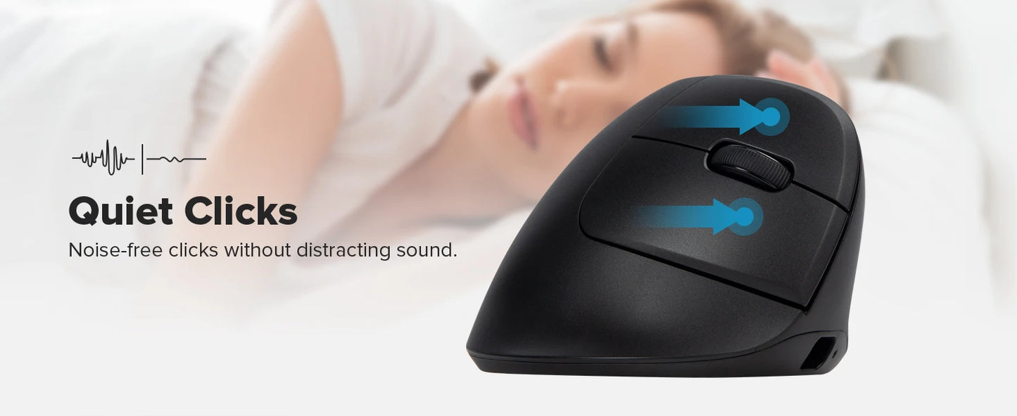 M618 Air Ergonomic Vertical Wireless Mouse – Rechargeable Silent Click, 2400 DPI