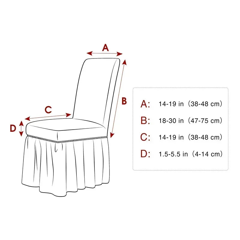 1PC Seersucker Chair Cover with Skirt Stretch Wedding Chairs Covers Dining Room Universal Size Seat Slipcovers for Banquet Party