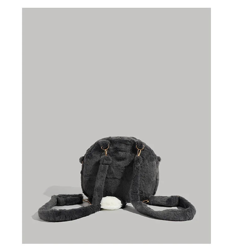 Cute Plush Dog Velvet Backpack Large Capacity Bag