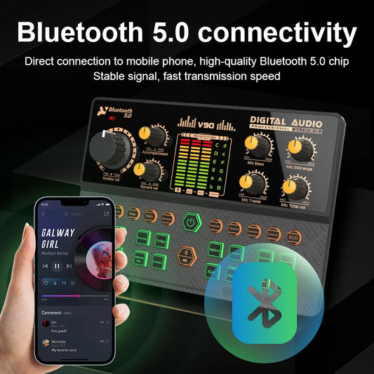 Gaming Audio Mixer With Bluetooth Audio Interface And Voice Changer