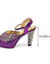 Style Matching Bag and Shoes Set Italian Women Design Shoes Matching Bag Decorated with Rhinestone Luxury Pumps Women