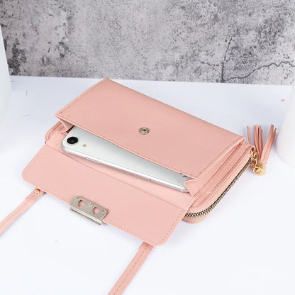 Tassel Shoulder Bag Small Cell Phone Bag Handbag Luxury Long Wallet Fashion Card Holder Hasp Crossbody Strap Bags