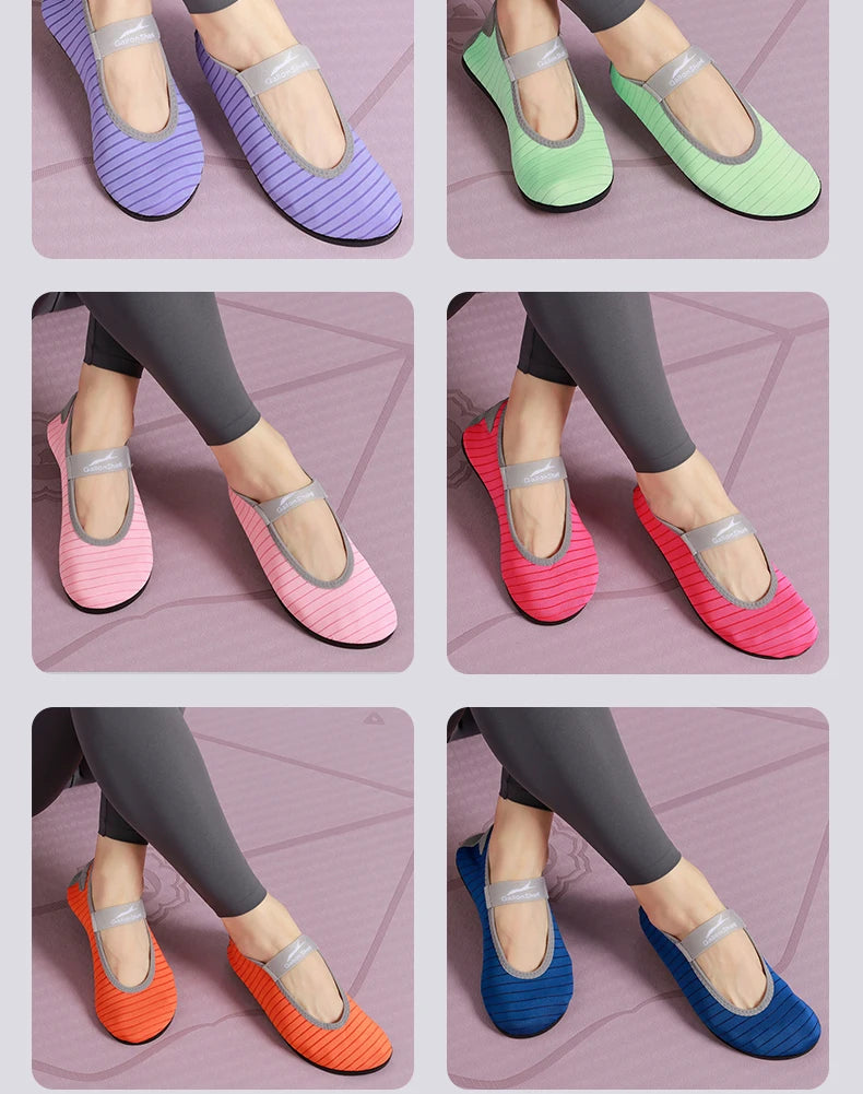 Indoor Fitness Non-slip Soft-soled Yoga Shoes Women's Rope Jumping Mute Stretching Pilates Training Shoes