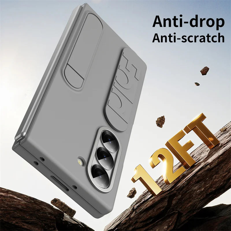 Wristband Foldable Stand Funda for Samsung Galaxy Z Fold 6 4 5 3 Fold5 5G Case Front Glass Lens Protection PC Plastic Cover Capa