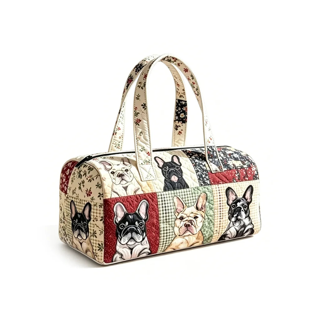 Summer Quilted Duffel Bag Tropical Vacation Carry-on Luggage Beach Travel Tote with Zipper Coconut Tree Surfboard Print Handbag